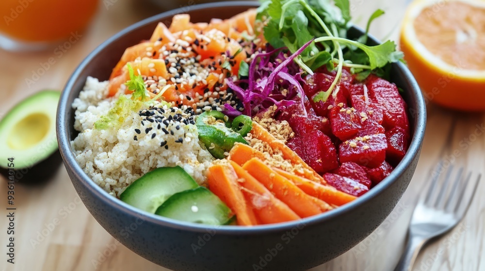 Colorful and Delicious Poke Bowl Colorful and Delicious Poke Bowl
