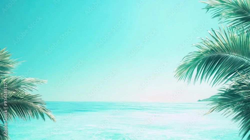Tropical Paradise: Palm Trees and Blue Sea Tropical Paradise: Palm Trees and Blue Sea