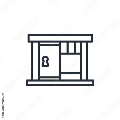 Jail icon. vector.Editable stroke.linear style sign for use web design,logo.Symbol illustration.