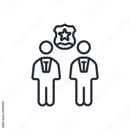 officer icon. vector.Editable stroke.linear style sign for use web design,logo.Symbol illustration.