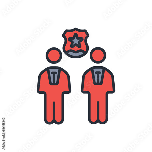 officer icon. vector.Editable stroke.linear style sign for use web design,logo.Symbol illustration.