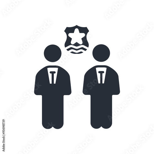 officer icon. vector.Editable stroke.linear style sign for use web design,logo.Symbol illustration.