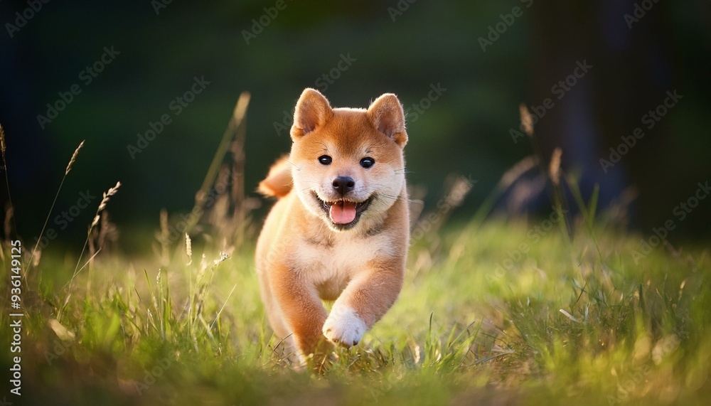 芝生の上を走っている柴犬の子犬(Shiba Inu puppy running on the grass)
芝生の上を走っている柴犬の子犬(Shiba Inu puppy running on the grass)