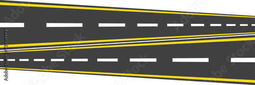 Road icon in black style isolated on white background. Logistic symbol stock vector illustration. EPS 10.