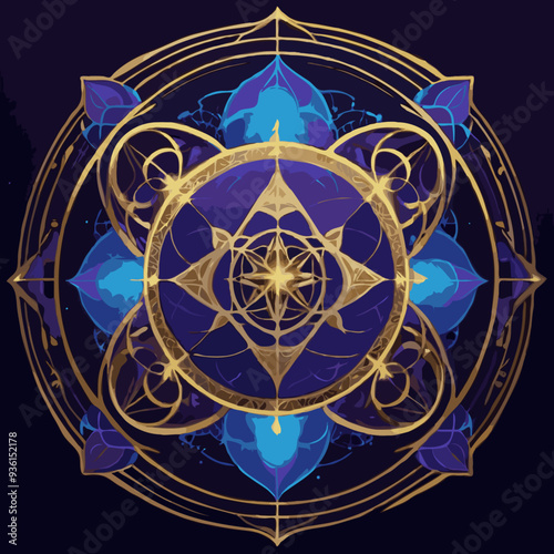 blue mandala motif
