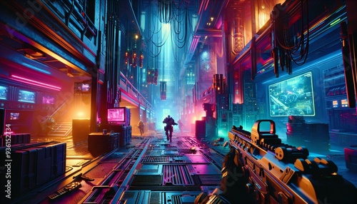 first person shooter game scene