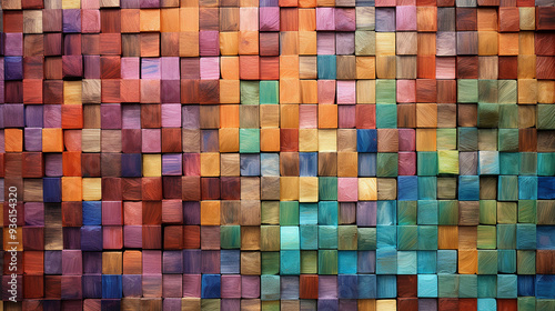 Multicolored rectangles small woods for texture and background