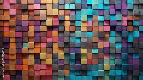 Multicolored rectangles small woods for texture and background