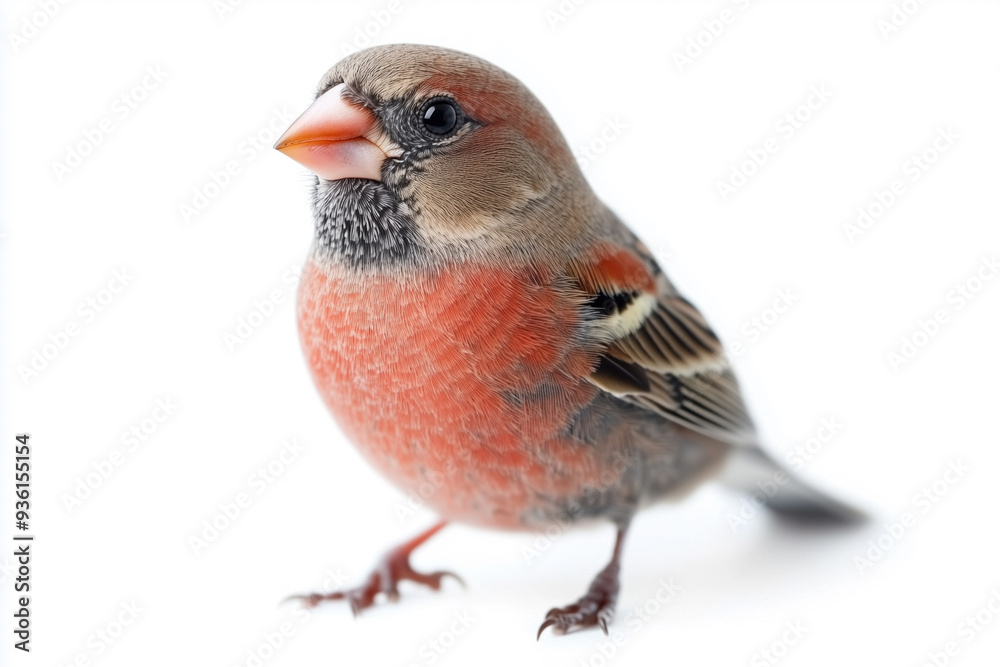Finch perched isolated on white background Finch perched isolated on white background