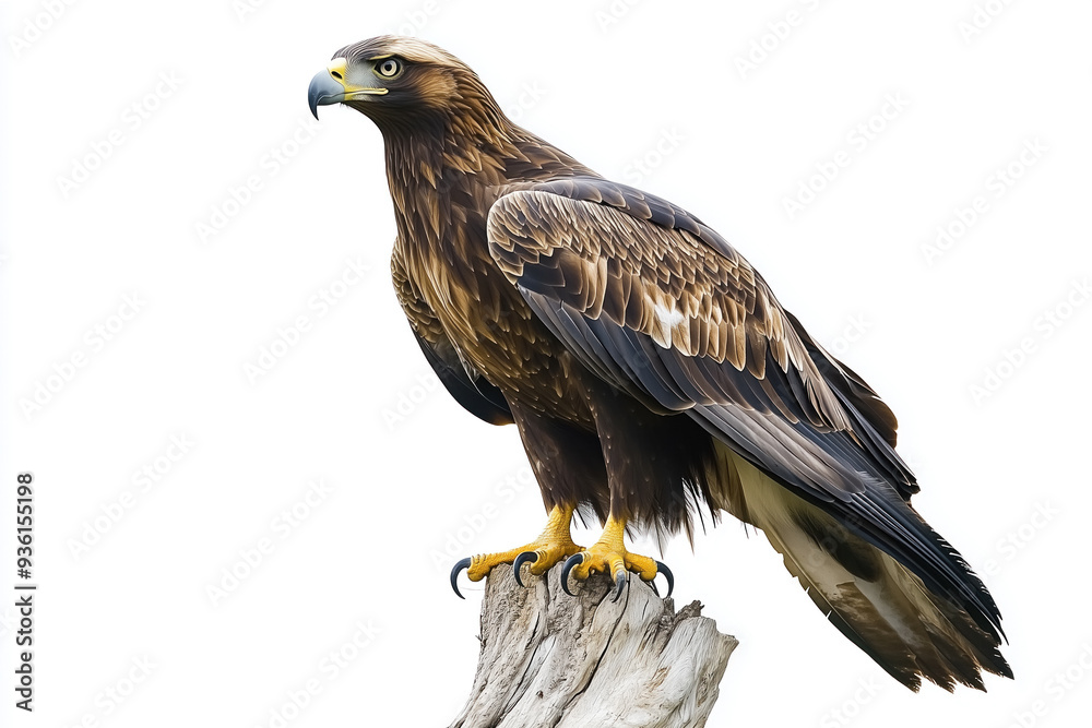 Isolated on a white background, a golden eagle Isolated on a white background, a golden eagle