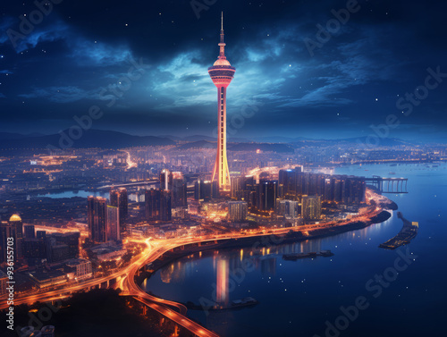 Fantastic Landmark water travel sky chinese