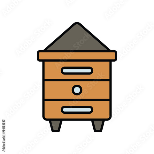 apiary color lineal color icon vector stock illustration