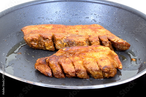 fried delicious chicharron carnudo or fried pork skins