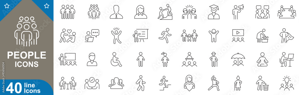 People line icons set. Avatar, profile, user, team, community, person, group, character, silhouette, headshot and more. vector illustration. People line icons set. Avatar, profile, user, team, community, person, group, character, silhouette, headshot and more. vector illustration.