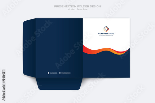 Presentation folder template with modern design