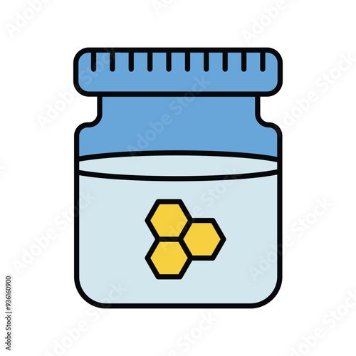 honey lineal color icon vector stock illustration