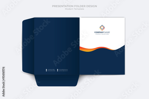 Presentation folder template with modern design