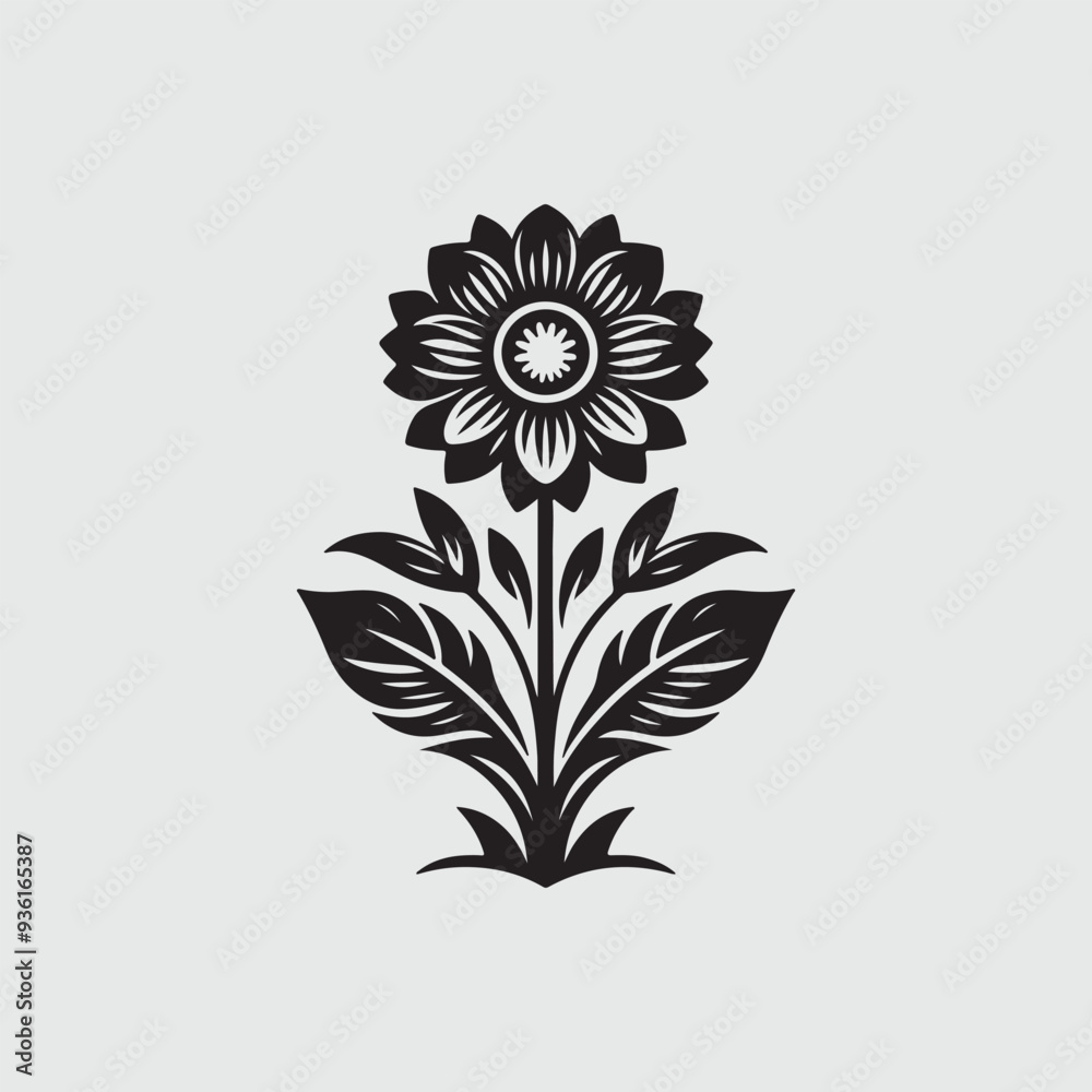 A flower silhouette vector illustration A flower silhouette vector illustration