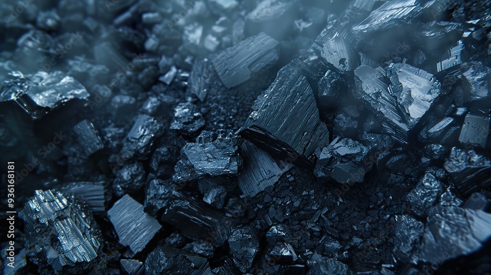 Close-Up of Coal: A Black and Textured Resource Close-Up of Coal: A Black and Textured Resource