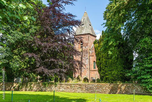 Obraz na płótnie The Victorian church of St. Mary (opened in 1870) built of the local Old Red Sandstone in the village of Walton, Cumbria, England UK w salonie