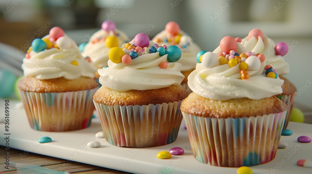 Colorful Sprinkled Cupcakes