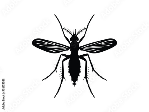 High-Quality Mosquito Silhouette Vector. Pest Control Insect Clipart for Disease Prevention.