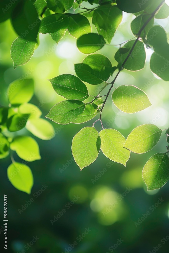 Serene symphony of green leaves background Serene symphony of green leaves background