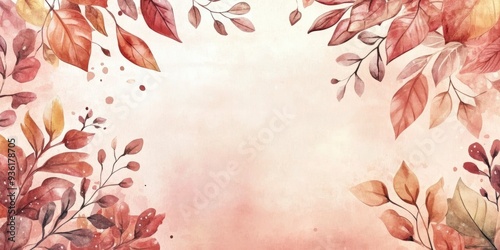 aesthetic autumn inspired autumn watercolor background with leaves