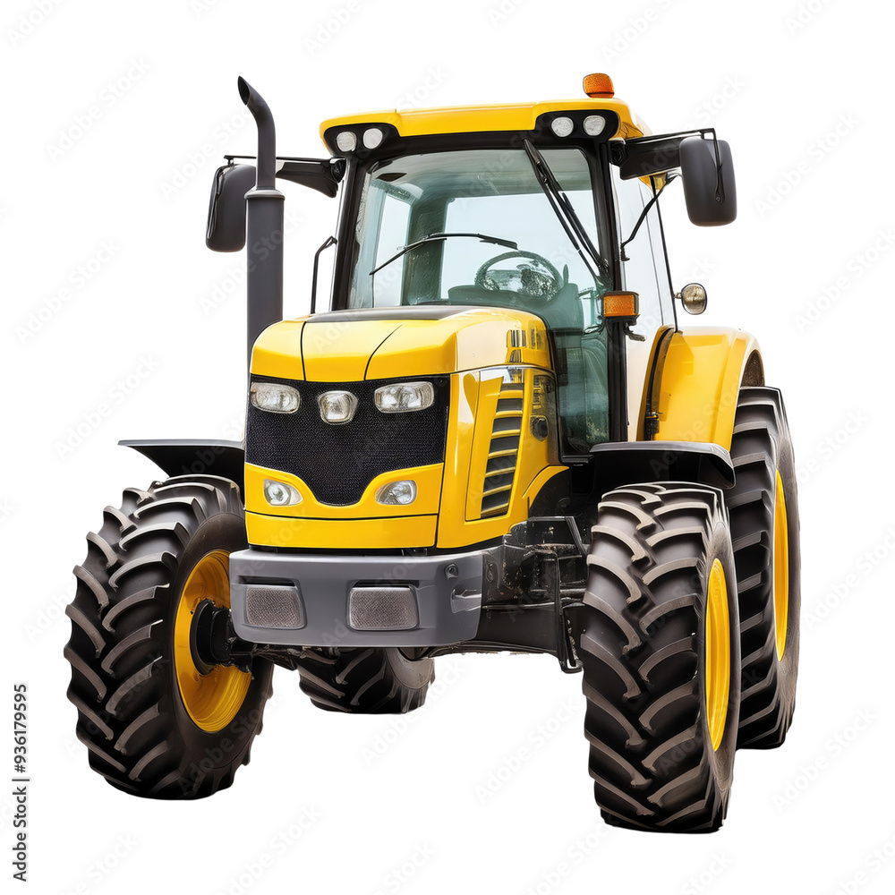Vibrant yellow tractor with large tires, designed for farming and heavy-duty tasks, showcasing modern agricultural machinery. Vibrant yellow tractor with large tires, designed for farming and heavy-duty tasks, showcasing modern agricultural machinery.