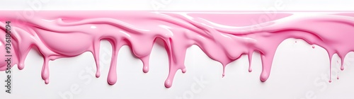 Pink Liquid Dripping and Forming Waves on White Surface