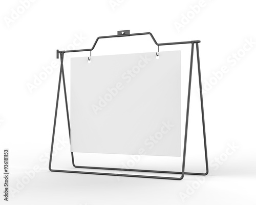 Blank a- frame real state sale banner sign stand template mockup 3d render illustration. photo