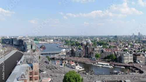 Amsterdam Netherlands scenic aerial footage  photo