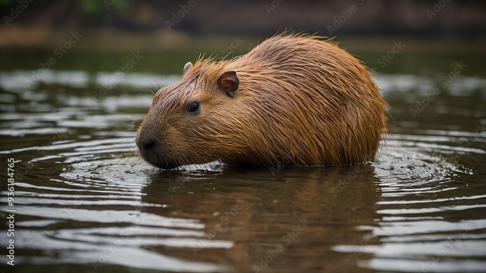 capybara in the water capybara in the water