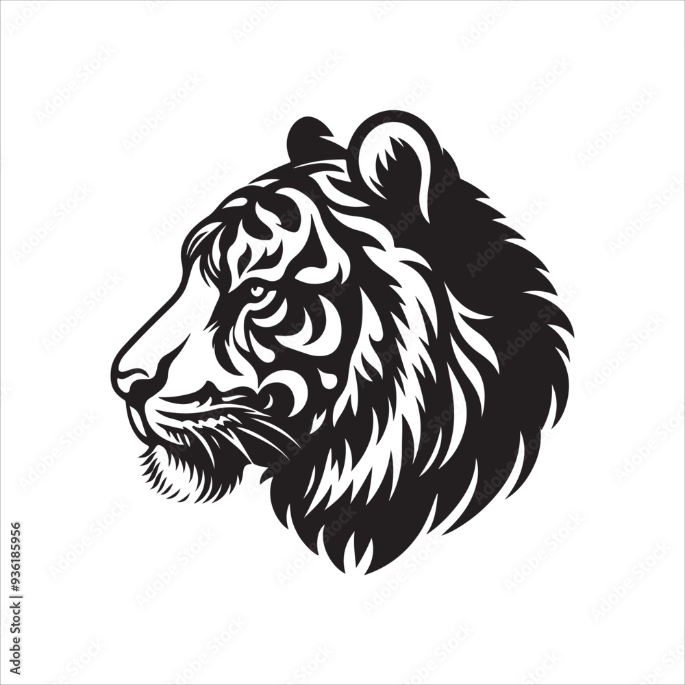 Tiger Face Vector Silhouettes Illustration Design Tiger Face Vector Silhouettes Illustration Design