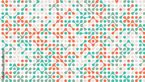 Seamless pattern, metaballs, original vector design. pattern with geometric elements, retro tones, abstract background, vector pattern for design illustration