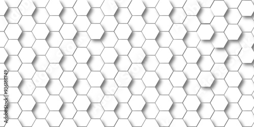 White Hexagonal Background. Luxury White Pattern. Futuristic abstract honeycomb mosaic white background. geometric mesh cell texture. modern futuristic wallpaper.