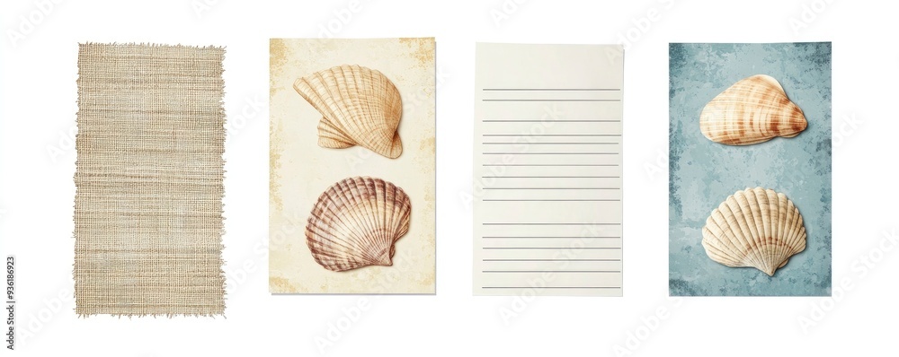 Rustic Sticky Note different burlap sticky notes clipart set, Rustic Muted burlap sea ...