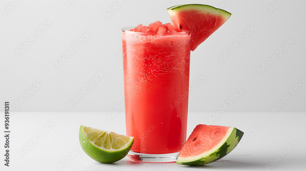 watermelon juice with slice of watermelon watermelon juice with slice of watermelon