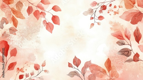 aesthetic autumn inspired autumn watercolor background with leaves