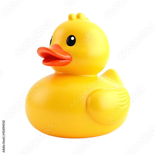yellow duck toy isolated on transparent background