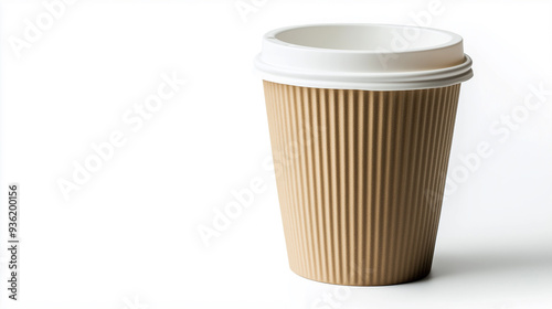 Wallpaper Mural Disposable paper coffee cup standing on white background Torontodigital.ca