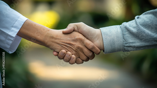 Doctor and patient shaking hands after medical consultation