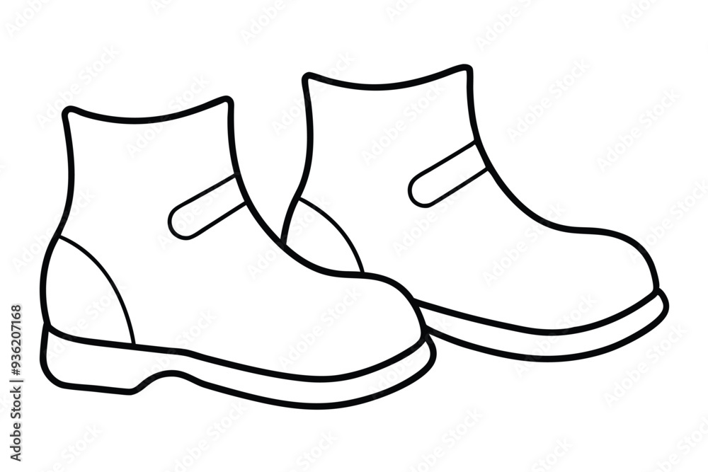 Booties line art vector illustration Booties line art vector illustration
