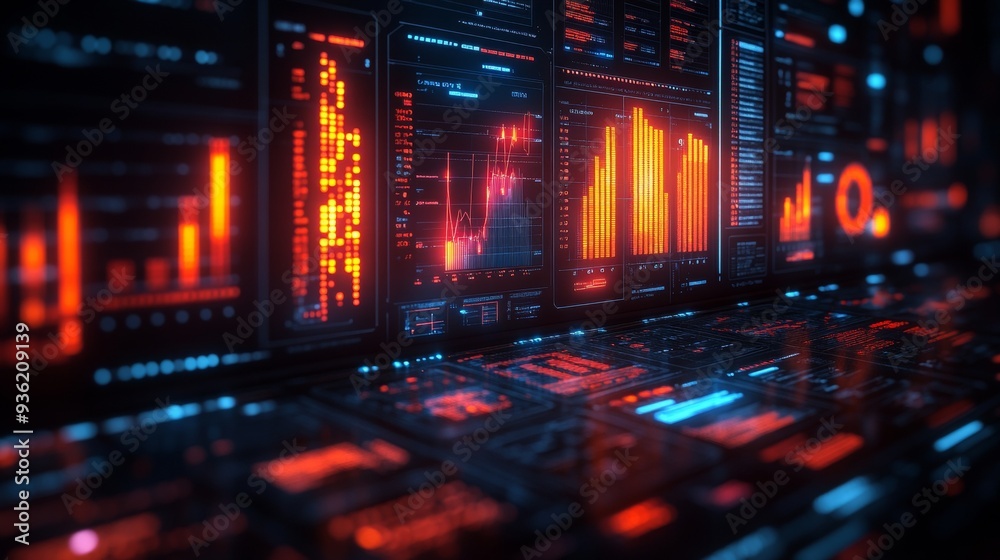 Big data and sales charts are presented on the interactive dashboard. Big data and sales charts are presented on the interactive dashboard.