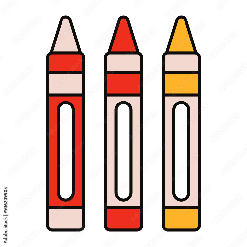 Crayon Children Toy Icon Illustration Crayon Children Toy Icon Illustration