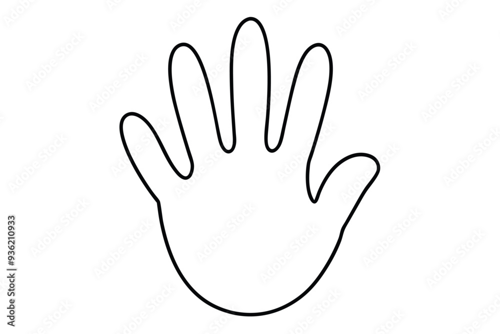 Hand print line art vector illustration Hand print line art vector illustration