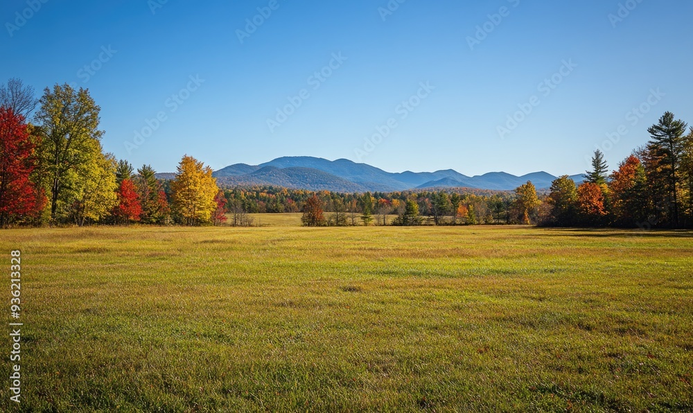 Fototapeta premium Autumn landscape, open field