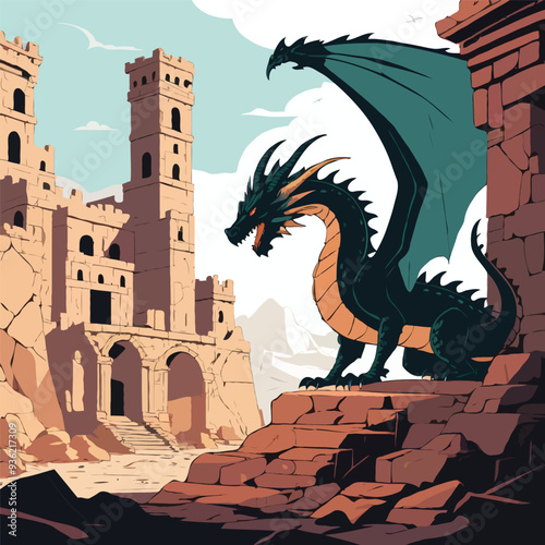 dragon on the roof of the house