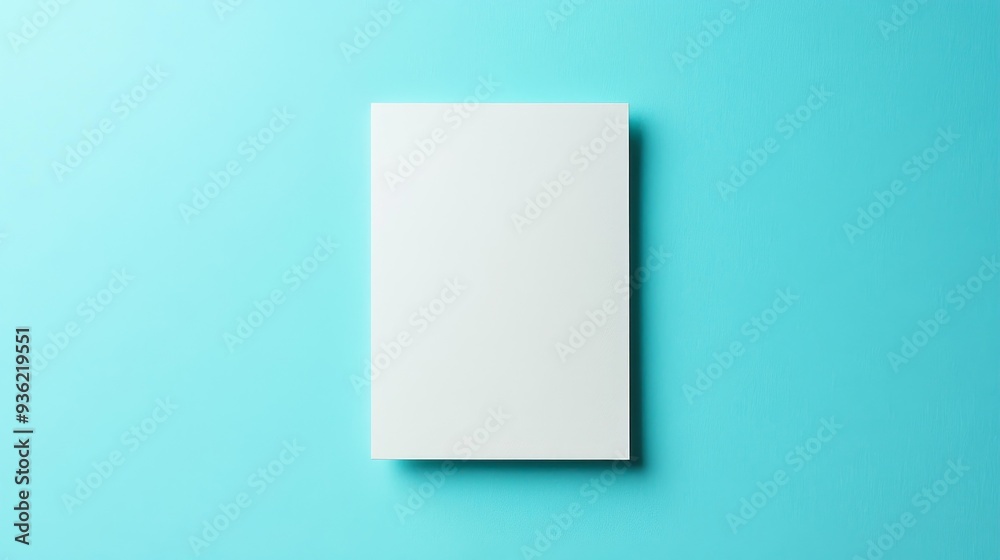 A white sheet of paper sits on a blue and pink background A white sheet of paper sits on a blue and pink background