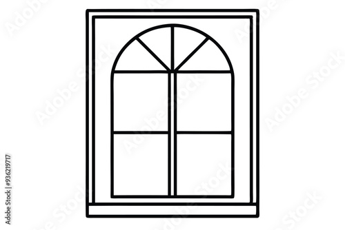 Window line art vector illustration